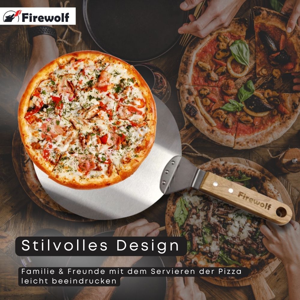 Bits N Things Pizzaheber Extra Groß – 33,7 Cm, Mit Versetztem Griff, Für Pizza & Kuchen